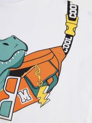 Çanta Dino Erkek Çocuk T-shirt Gabardin Şort Takım 5 Y - Beyaz, Haki