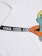 Çanta Dino Erkek Çocuk T-shirt Gabardin Şort Takım 5 Y - Beyaz, Haki