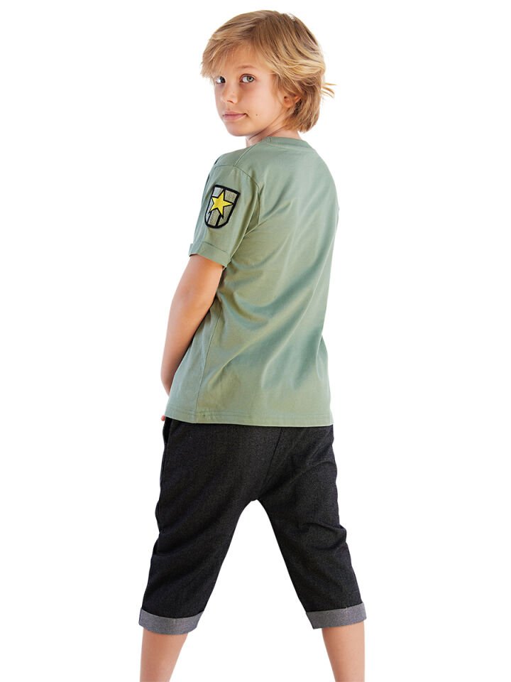 Player 8 Erkek Çocuk T-shirt Kapri Şort Takım 10 Y - Haki