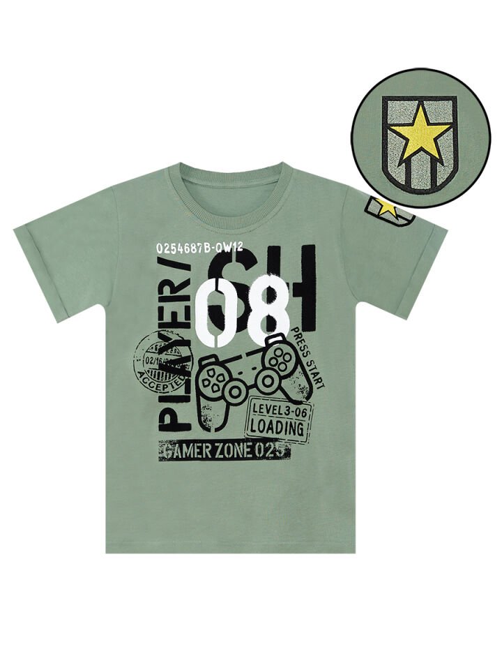 Player 8 Erkek Çocuk T-shirt Kapri Şort Takım 10 Y - Haki