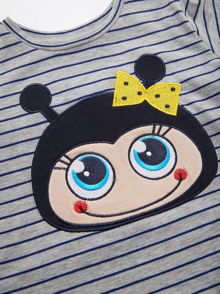 Uğurböceği Kız Çocuk T-shirt Tayt Takım 7 Y - Kırmızı, Gri