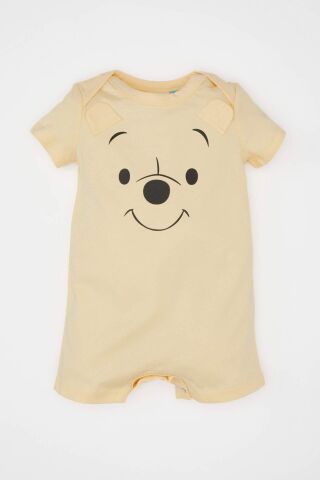Erkek Bebek Yenidoğan Disney Winnie The Pooh Penye Kısa Kollu Tulum