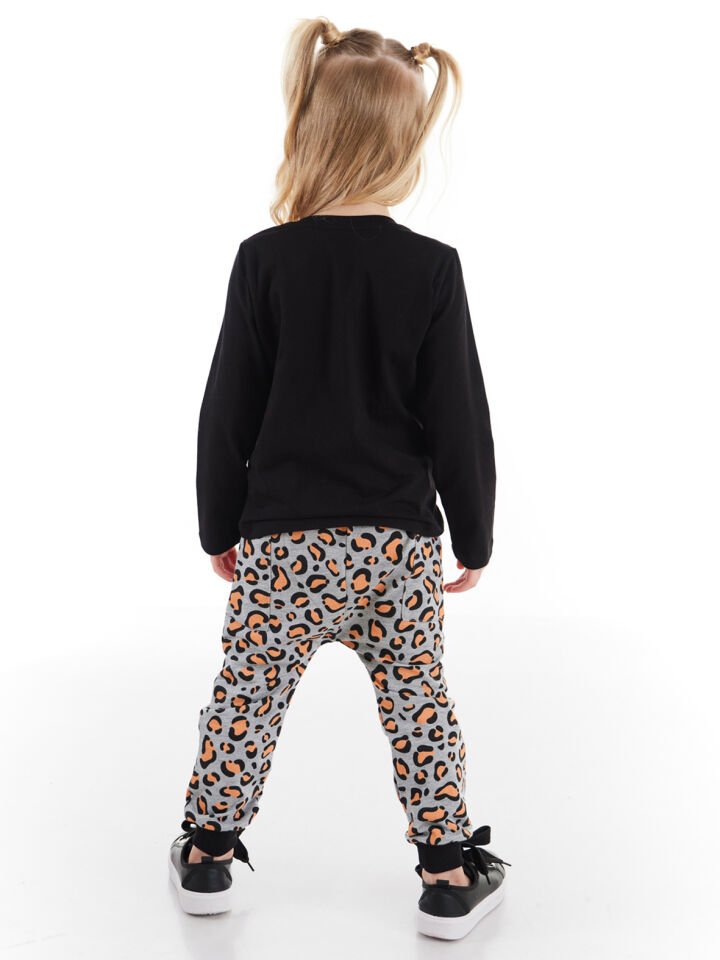 Küçük Leopar Kız Çocuk T-shirt Pantolon Takım
