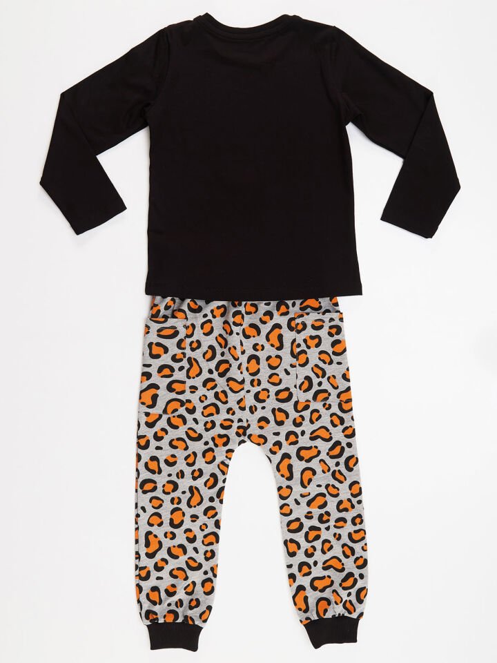 Küçük Leopar Kız Çocuk T-shirt Pantolon Takım