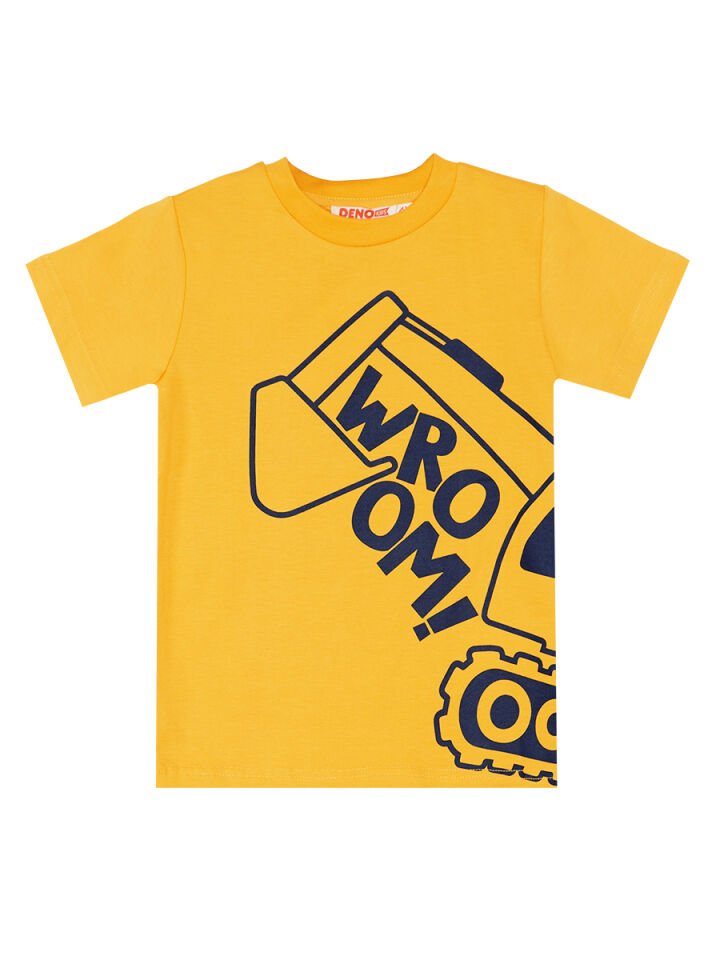 Kepçe Erkek Çocuk T-shirt Kapri Şort Takım 6 Y - Sarı, Lacivert