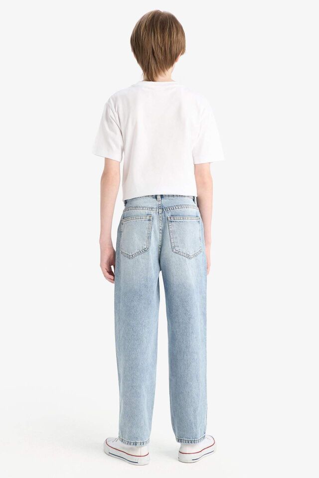 Erkek Çocuk Loose Fit Düz Paça Jean Pantolon
