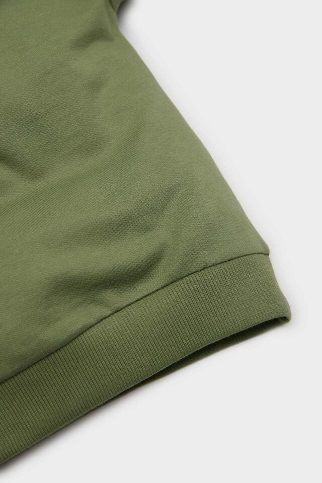 Erkek Bebek Bisiklet Yaka Basic Düz Sweatshirt