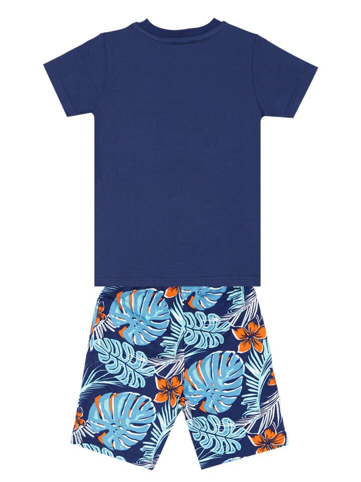 Surfer Croco Erkek Çocuk T-shirt Şort Takım 5 Y - Lacivert, Turuncu