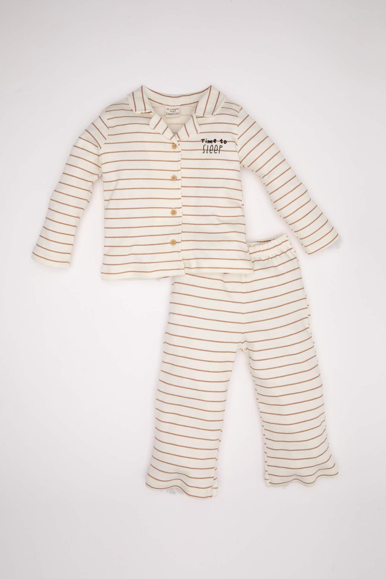 Erkek Bebek Pijama Takımı Çizgili Uzun Kollu Üst Uzun Alt