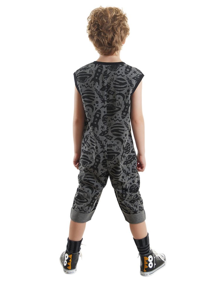 Uzay Roket Erkek Çocuk Gri Tulum 3 Y - Gri