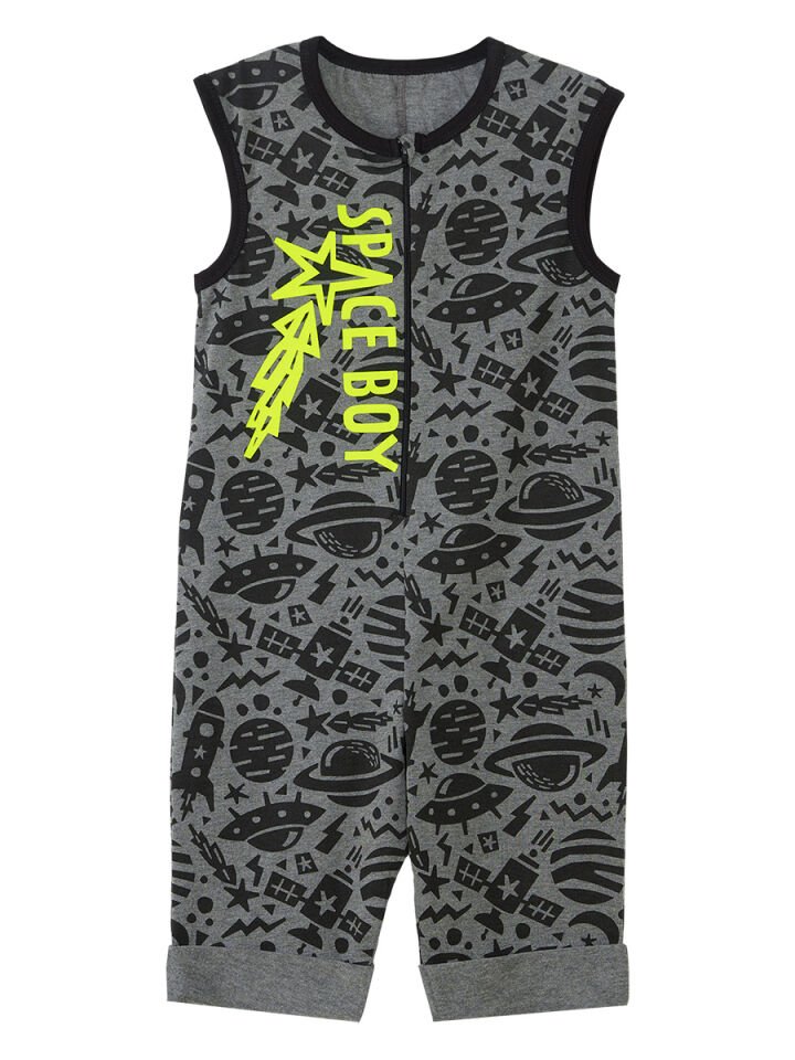 Uzay Roket Erkek Çocuk Gri Tulum 3 Y - Gri