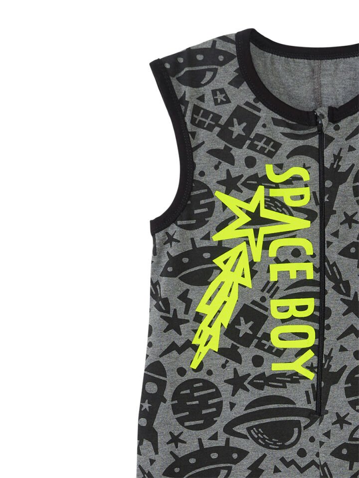 Uzay Roket Erkek Çocuk Gri Tulum 3 Y - Gri