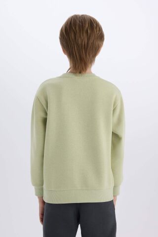 Erkek Çocuk Minecraft Bisiklet Yaka Kalın Sweatshirt