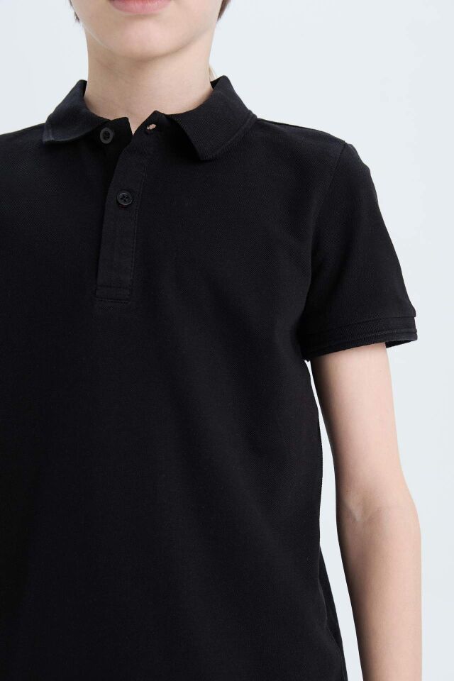 Erkek Çocuk Basic Düz Pike Kısa Kollu Polo Tişört