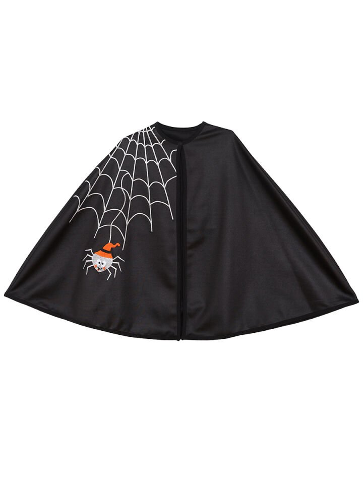 Halloween Cadılar Bayramı Kostümü Kız Çocuk Siyah Pelerin