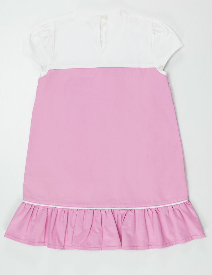 Dantelli Zarif Kız Çocuk Elbise 6 Y - Beyaz&Lila