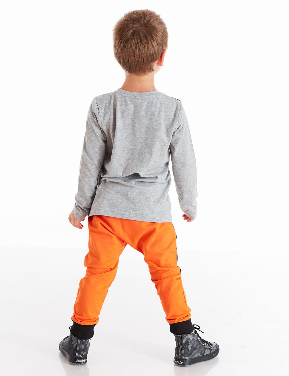Minik Tiger Erkek Çocuk T-shirt Pantolon Takım 2 Y - Turuncu, Gri