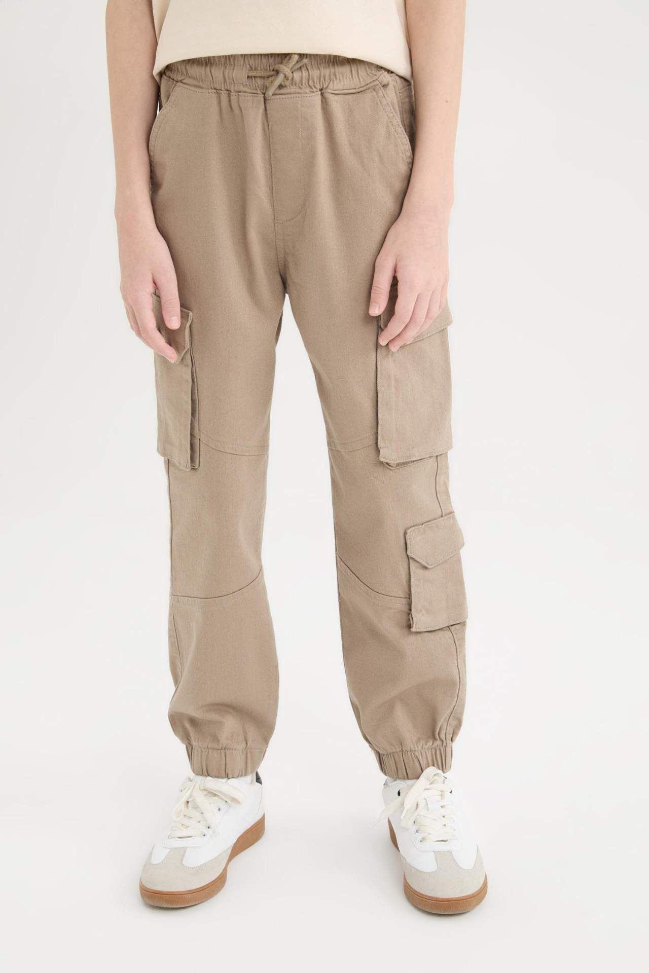 Erkek Çocuk Kargo Cepli Standart Paça Gabardin Jogger Pantolon
