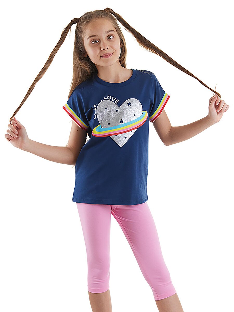 Cosmic Love Kız Çocuk T-Shirt Tayt Takım 8 Y - Pembe