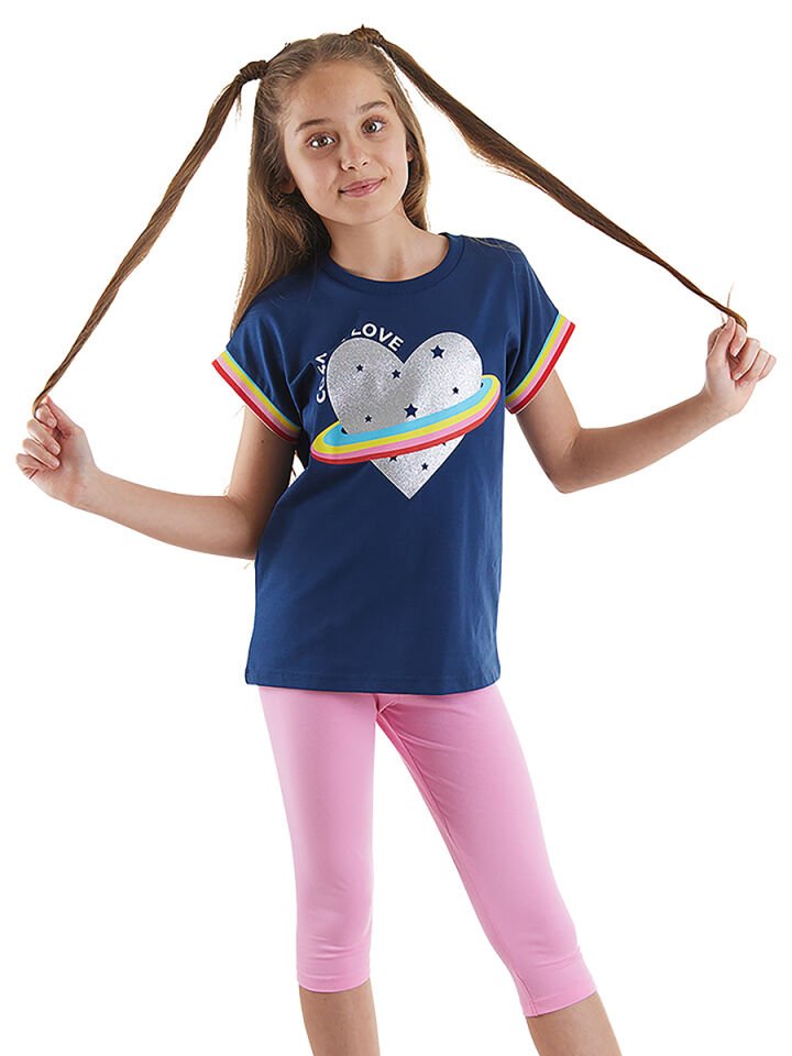 Cosmic Love Kız Çocuk T-Shirt Tayt Takım 8 Y - Pembe