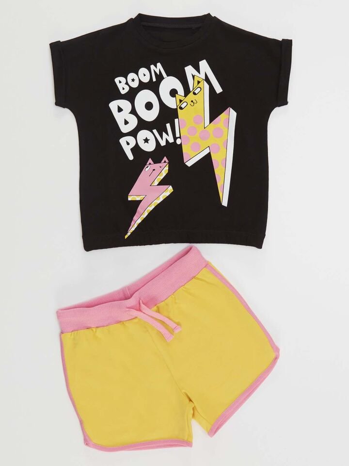 Boom Kız Çocuk Crop Top Şort Takım