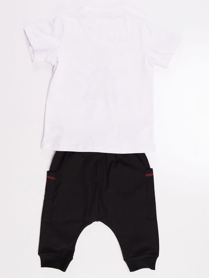 Need Hero Erkek Çocuk T-shirt Kapri Şort Takım 3 Y - Siyah, beyaz