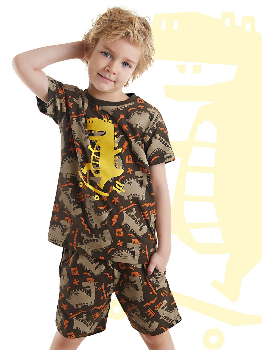 Kaykay Dino Erkek Çocuk T-shirt Şort Takım