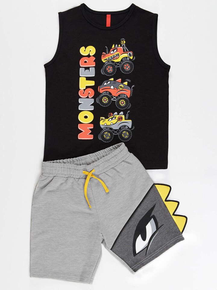 Monster Cars Erkek Çocuk T-shirt Şort Takım