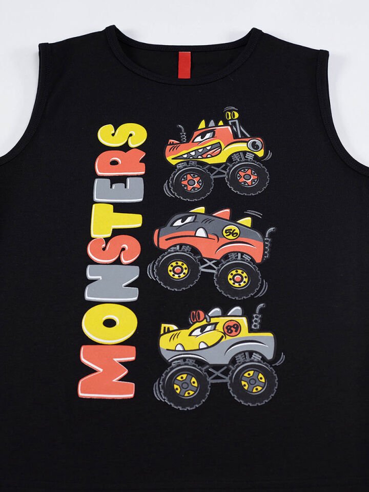 Monster Cars Erkek Çocuk T-shirt Şort Takım
