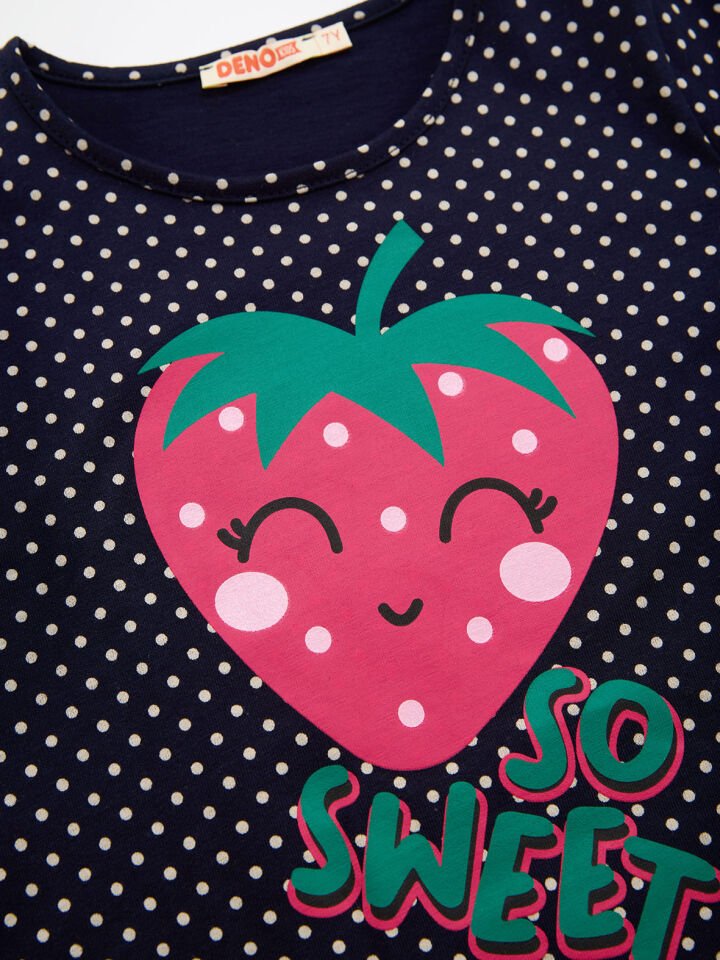 Şirin Çilek Kız Çocuk Tunik Tayt Takım