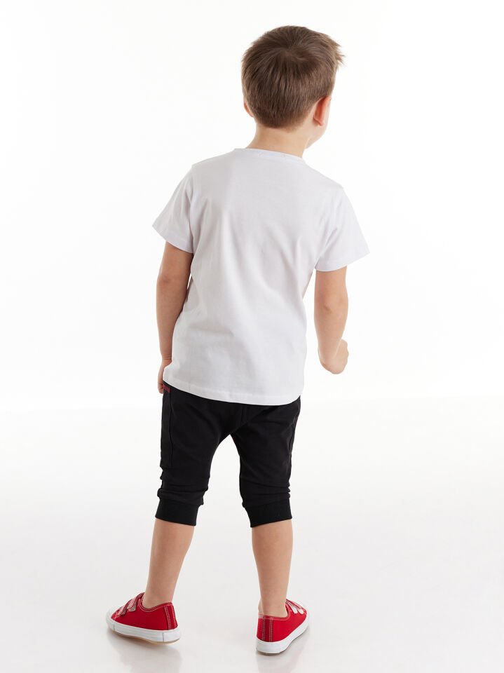 Need Hero Erkek Çocuk T-shirt Kapri Şort Takım 6 Y - Siyah, beyaz