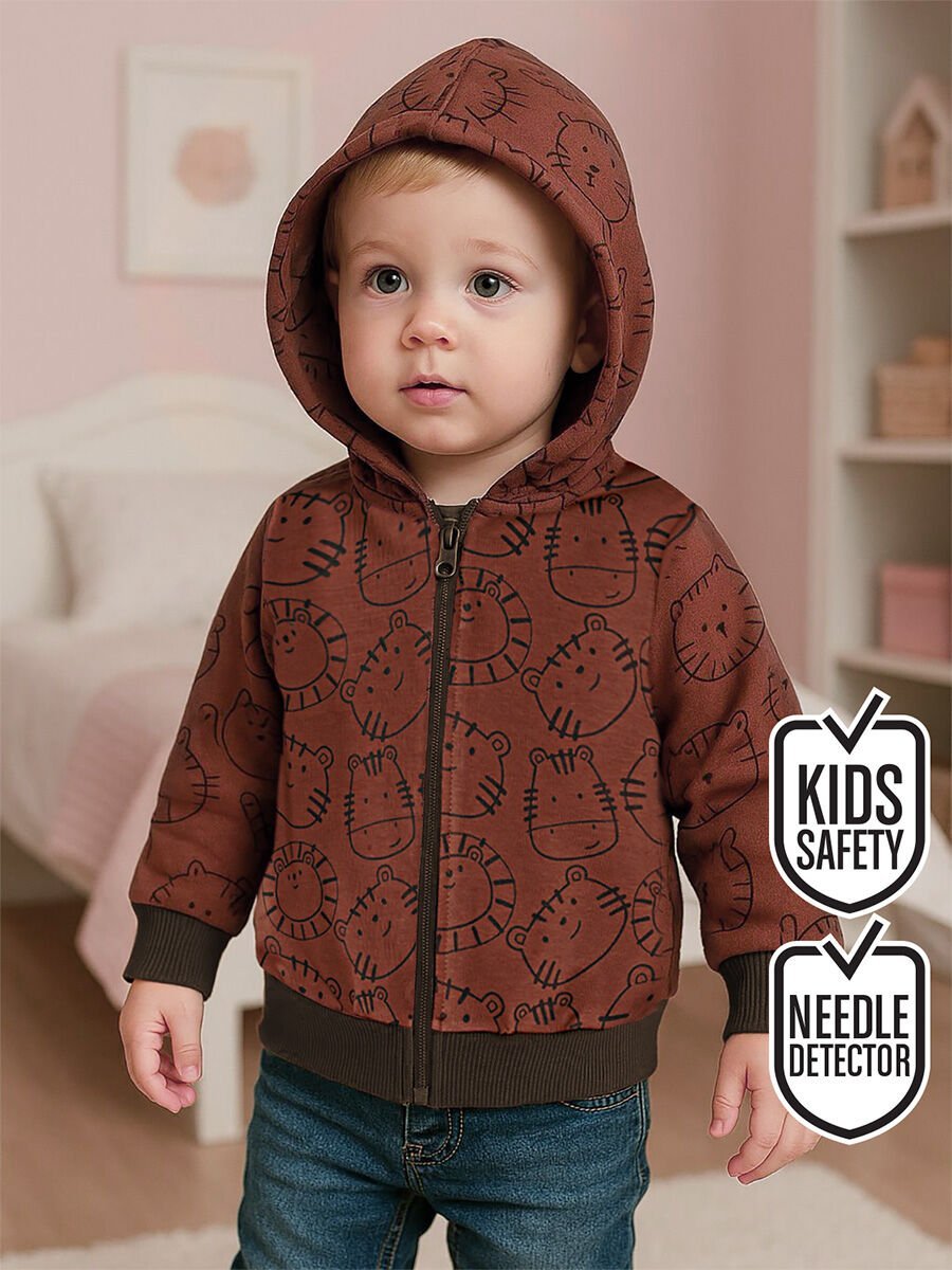 Hayvanlar Erkek Bebek Kahverengi Sweatshirt