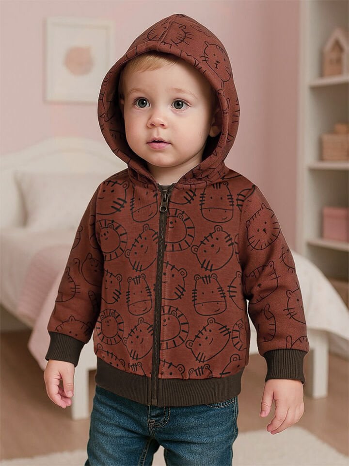 Hayvanlar Erkek Bebek Kahverengi Sweatshirt