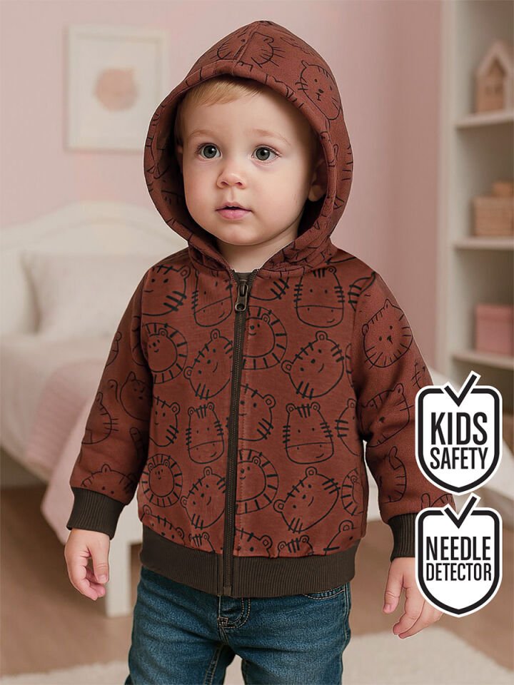 Hayvanlar Erkek Bebek Kahverengi Sweatshirt