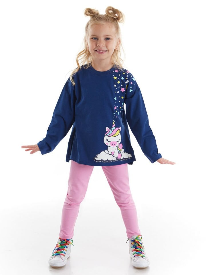 Yıldız Unicorn Kız Çocuk Tunik Tayt Takım