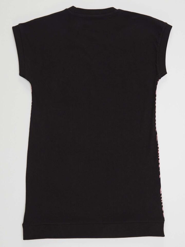 Kaykaycı Kedi Kız Çocuk Zebra Elbise