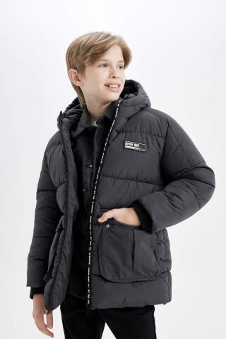 Erkek Çocuk Su İtici Kapüşonlu Parka