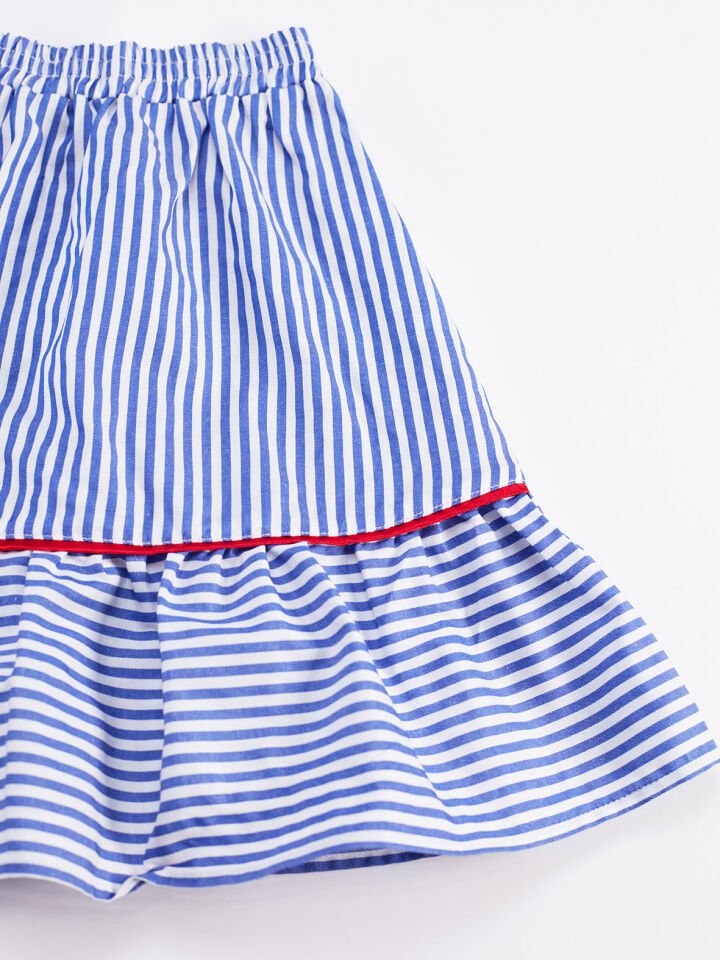 Unique Power Kız Çocuk T-shirt Etek Takım 3 Y - Kırmızı, Lacivert