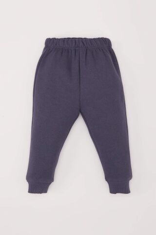 Erkek Bebek 2'li Takım Bisiklet Yaka Baskılı Sweatshirt Beli Lastikli Eşofman Altı
