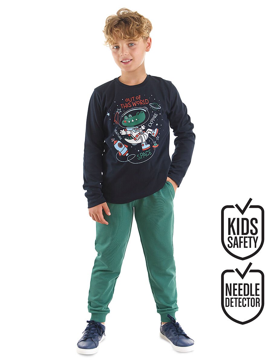 Astronot Timsah Erkek Çocuk T-shirt Pantolon Takım