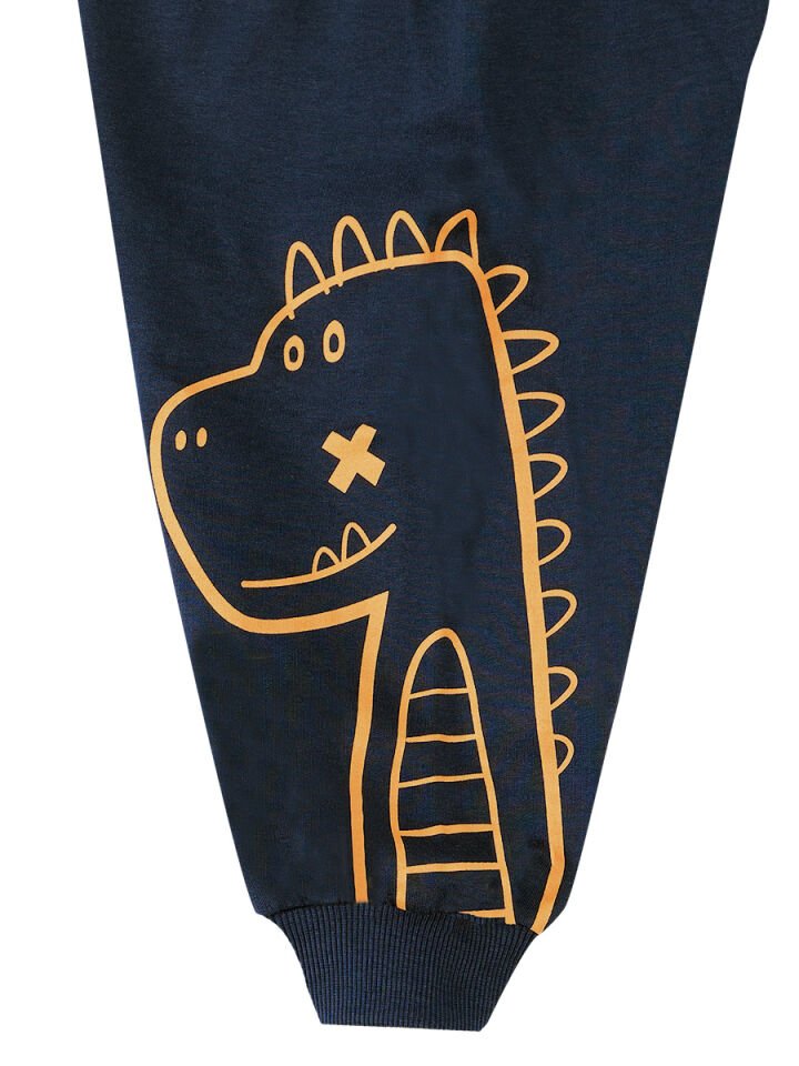 Roarsome Erkek Çocuk T-shirt Kapri Şort Takım 3 Y - Ekru, Lacivert