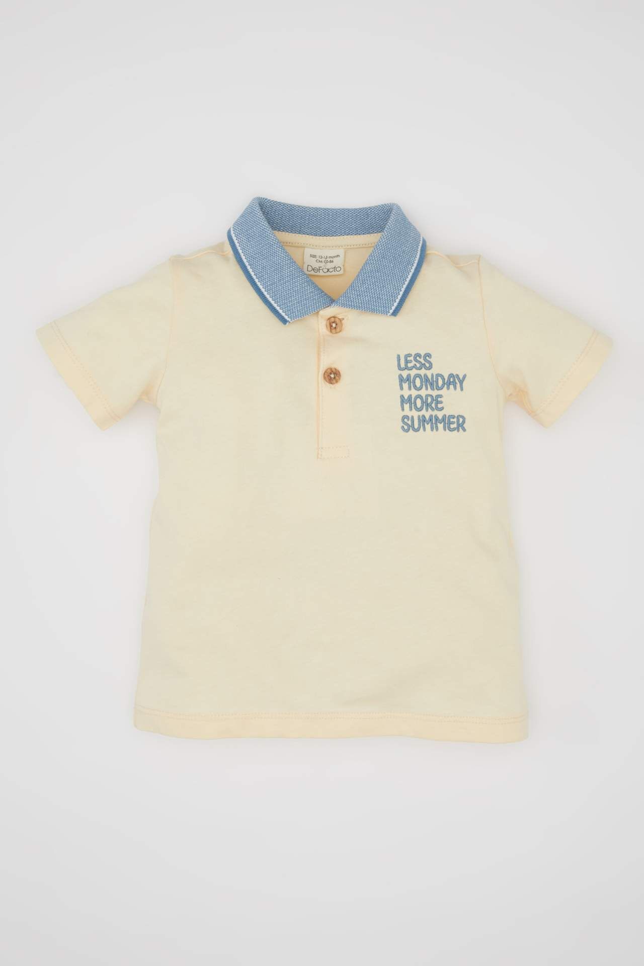 Erkek Bebek Baskılı Kısa Kollu Polo Tişört