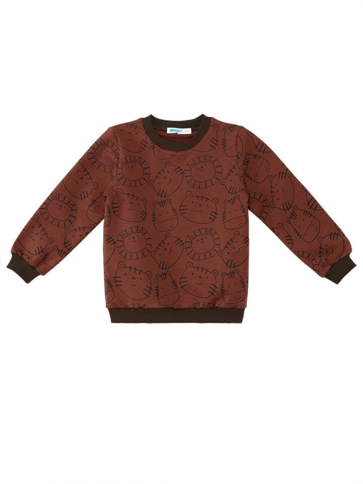 Hayvanlar Erkek Bebek Kahverengi Eşofman Takım