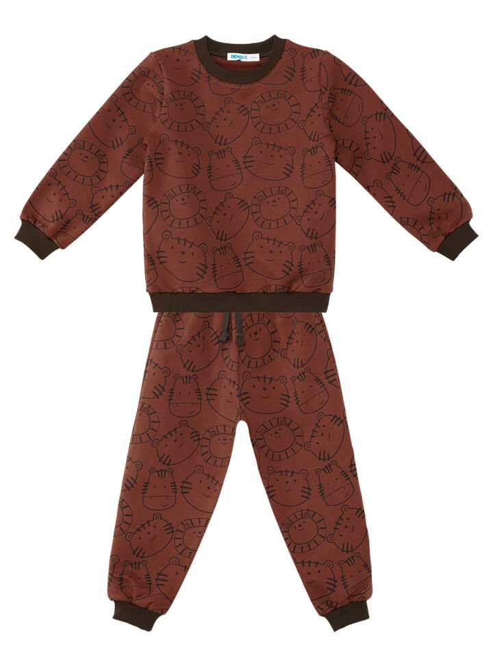 Hayvanlar Erkek Bebek Kahverengi Eşofman Takım 18-24 M - Kahverengi