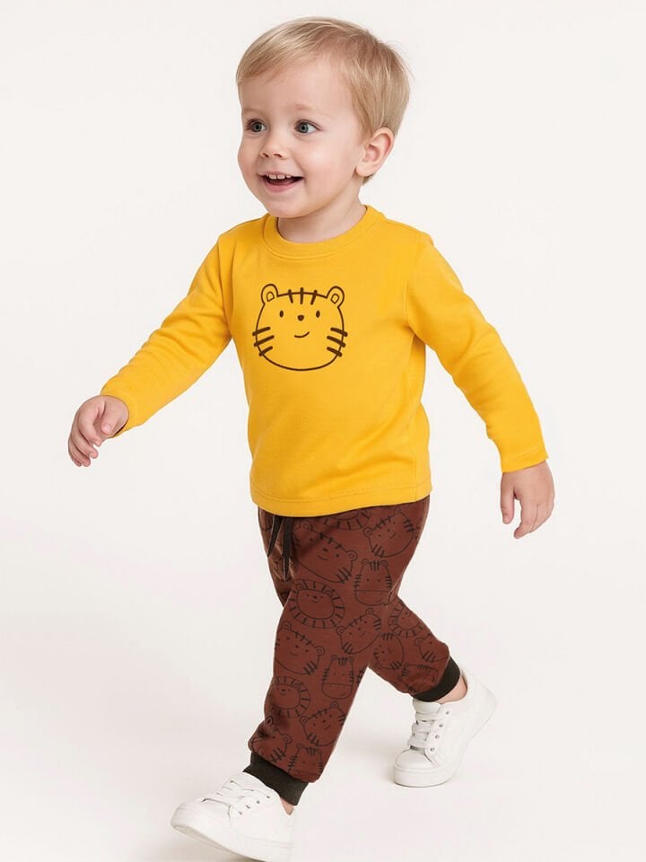 Sevimli Kedi Erkek Bebek T-shirt Pantolon Takım