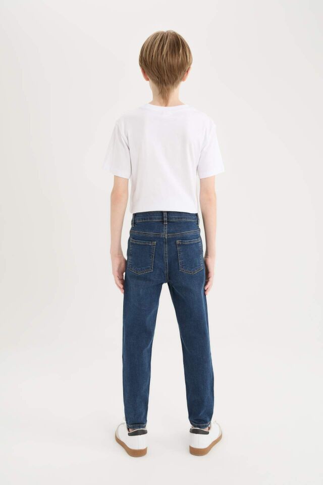Erkek Çocuk Slim Fit Dar Kesim Düz Paça Basic Düz Jean Pantolon