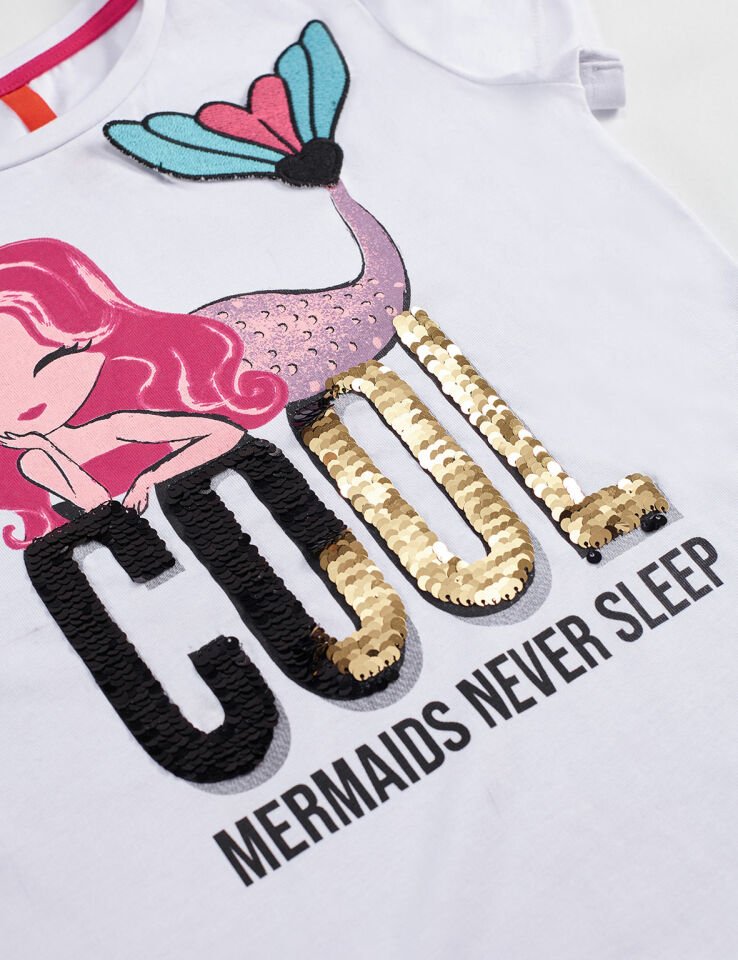 Cool Mermaid Kız Çocuk T-shirt Denim Şort Takım 4 Y - Siyah Beyaz