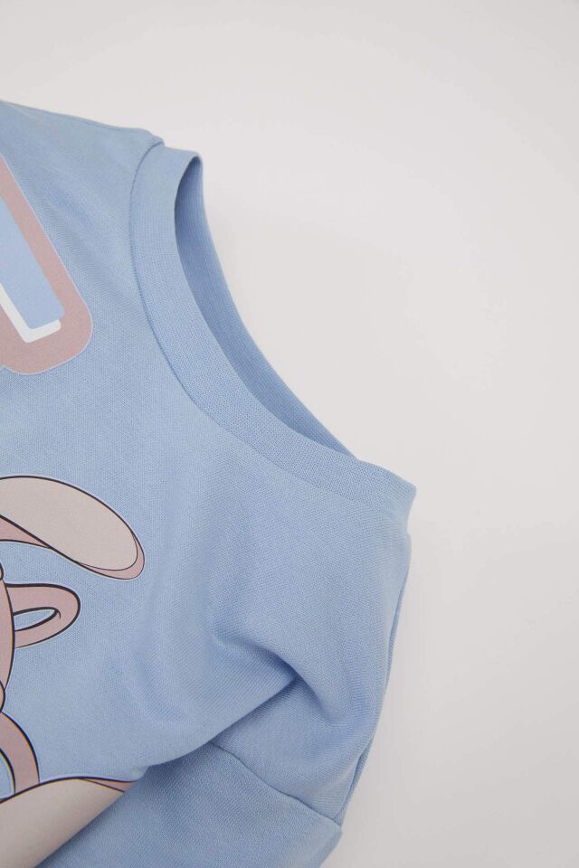 Kız Bebek Disney Lilo & Stitch Bisiklet Yaka Uzun Kollu Sweat Elbise