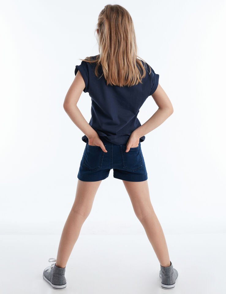 Cosmicat Kız Çocuk T-shirt Denim Şort Takım