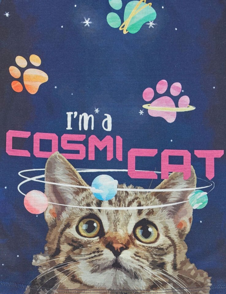 Cosmicat Kız Çocuk T-shirt Denim Şort Takım